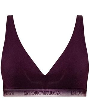 Emporio Armani Logo-Underband Bralette - Purple