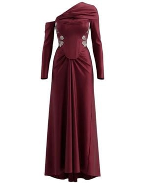 Nafsika Skourti Robe Longue Selma À Ornements En Cristal - Red