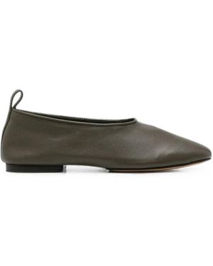Soeur Pull-Tab Leather Ballet Flats - Green