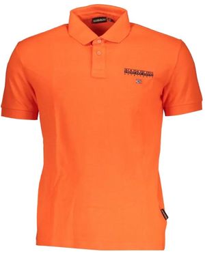 Napapijri Logo-Print Short-Sleeve Polo Shirt - Orange