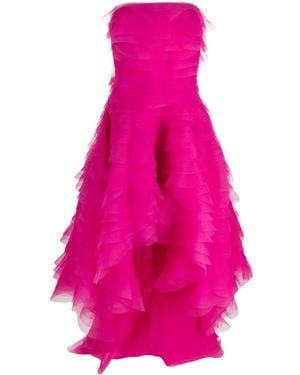 Ana Radu Corset-Style Ruffled Maxi Dress - Pink