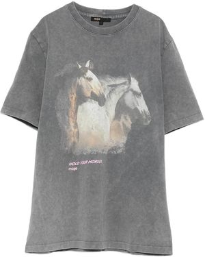 Maje Horse Graphic T-Shirt - Grey
