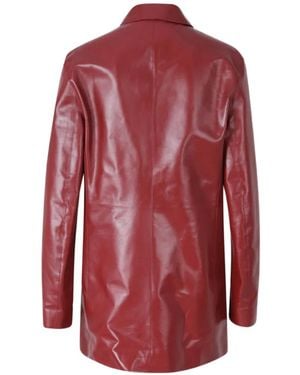 Jil Sander Leather Deconstructed Jacket - Red