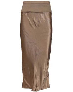Rick Owens Ribbed Waist Bias Skirt - Natural