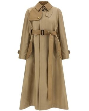 Sacai Double-Layer Collared Trench Coat - Natural