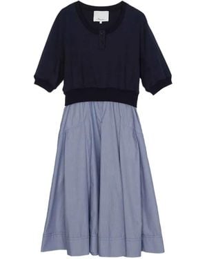3.1 Phillip Lim Robe Courte À Boutons Pression - Blue