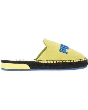 Fenty X Logo-Embroidered Espadrilles - Yellow