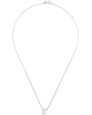 Le Gramme Collier À Pendentif À Design D'Initiale - White