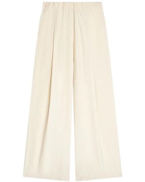 Dries Van Noten Pleated Wide Trousers - White