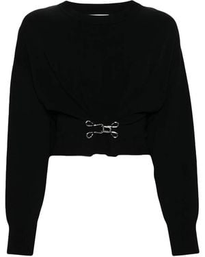 Moschino Hook-Detail Cropped Sweatshirt - Black
