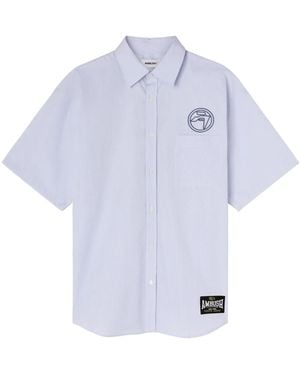 Ambush Short-Sleeve Striped Cotton Shirt - White