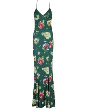 Norma Kamali Floral-Pattern Maxi Dress - Green