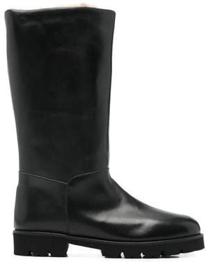 Dear Frances Lock Leather Boots - Black