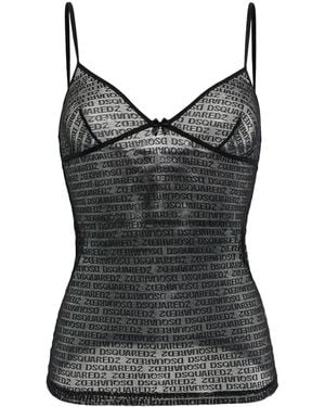 DSquared² Lace Camisole Top - Black