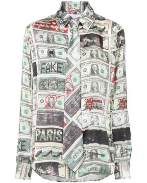 VAQUERA Camisa con estampado de dólar - Gris