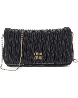 Miu Miu Sac À Bandoulière À Design Matelassé - Noir