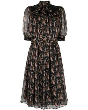 Etro Paisley-Print Silk Minidress - Black