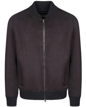Herno Ribbed-Trim Bomber Jacket - Blue
