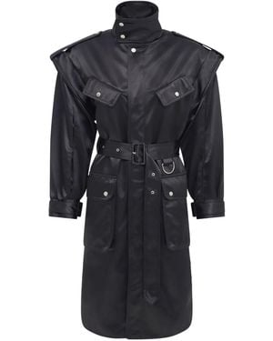 Marine Serre Trench À Taille Ceinturée - Black