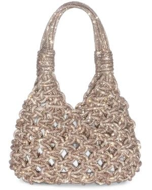 HIBOURAMA Mini Vannifique Crystal-Embellished Tote Bag - Natural