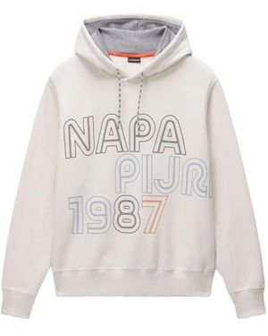 Napapijri Fiemme Logo-Print Hoodie - White