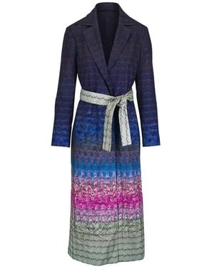 Missoni Mantel Mit Zickzackmuster - Blau