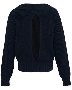 OPEN YY Off- Applique Knit Zipup Sweater in White | Lyst