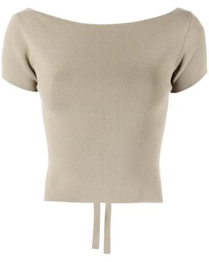 LAPOINTE Boat-Neck Rear Tie Fastening Top - Natural