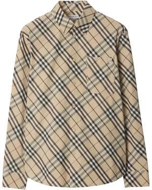 Burberry Camicia A Quadri - Marrone