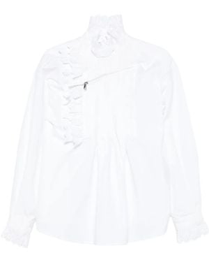 Coperni Ruffled Pleated Shirt - White