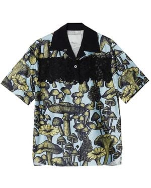 3.1 Phillip Lim Ethereal Mushroom Lace Printed Shirt - Black