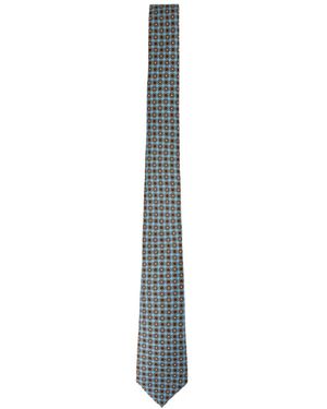 Kiton Corbata De Seda Con Estampado Geométrico - Blanco