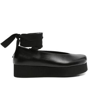 Comme des Garçons Ribbon Platform Ballet Flats - Black