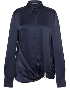 Alberta Ferretti Satin-Finish Shirt - Blue