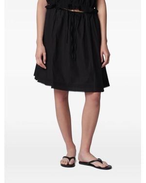 DUNST Falda Midi Con Cordones - Negro