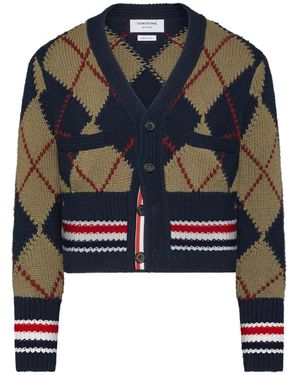 Thom Browne Cardigan Mit Argyle-Muster - Schwarz