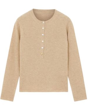 Fortela Geknöpfter Lou Henley Pullover - Natur