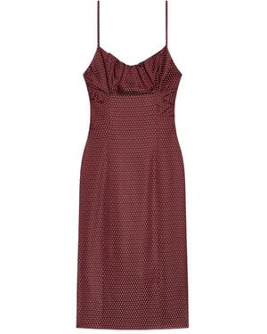 Dries Van Noten Polka-Dot Pattern Midi Dress - Red