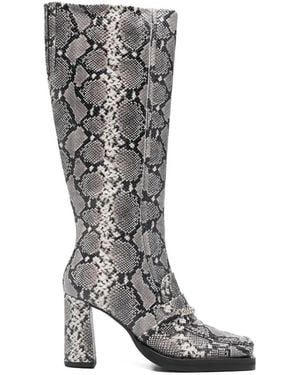 Martine Rose Square Toe Chain Boots - Grey