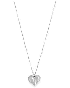 Guzema Love Diamond Heart Locket Necklace - White