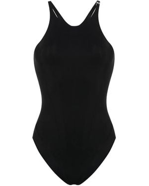 Mugler Badeanzug mit Corsage - Schwarz