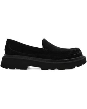 UGG Ascot Suede Platform Loafers - Black