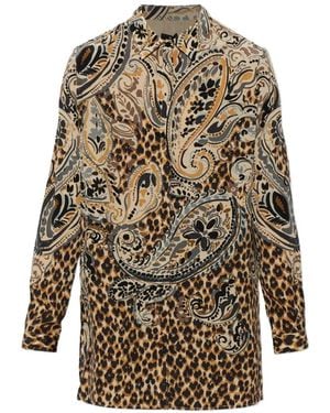 Etro Leopard-Pattern Shirt - White