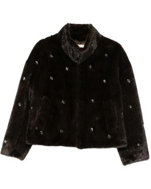 ViCOLO Crystal-Embellished Coat - Black