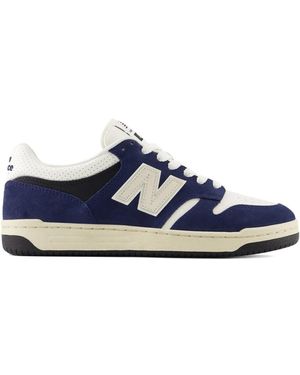 New Balance 480 Leather Suede Trainers - Blue