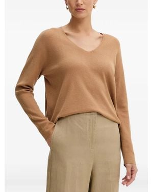 Ouí Freyja V-Neck Knitted Pullover - Natural