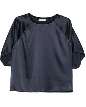 Purotatto Round-Neck Chain-Detail T-Shirt - Blue