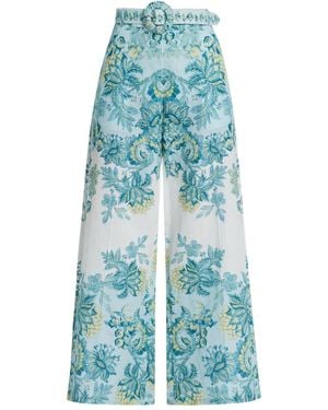 Hemant & Nandita Pantalon À Fleurs - Bleu