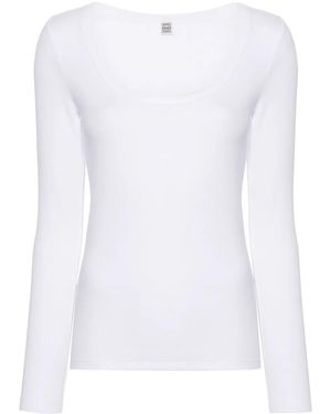 TOTEME スクープネック Tシャツ - ホワイト