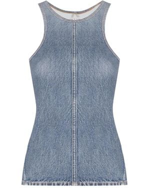 Rag & Bone Denim-Effect Racerback Top - Blue